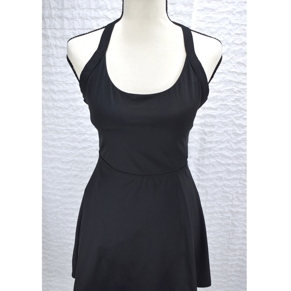 Halara Black Halter Neck Open Back Active Dress Twist Detail Small
